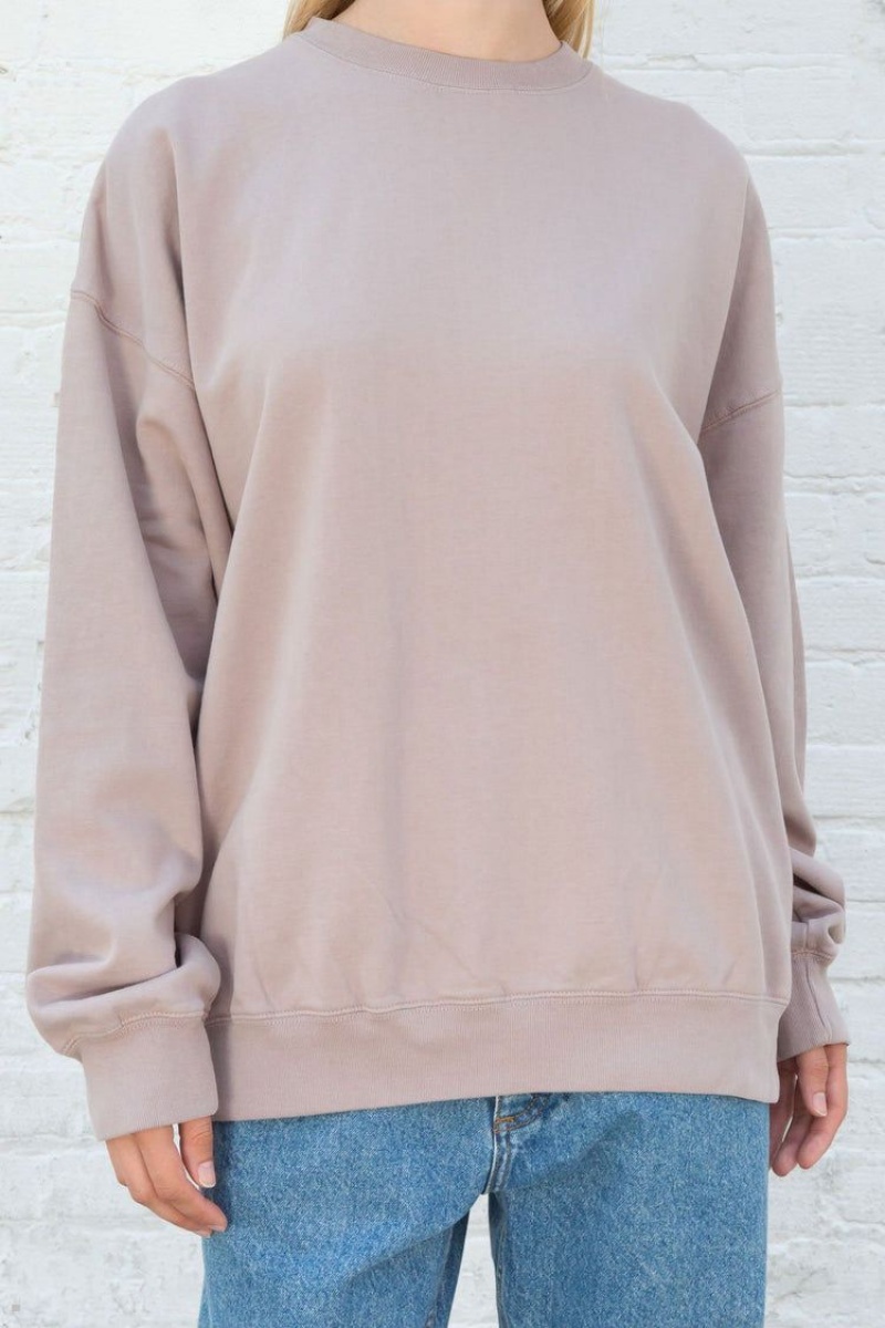 Sweatshirt Brandy Melville Erica Oversized Beige | YHE-12095345